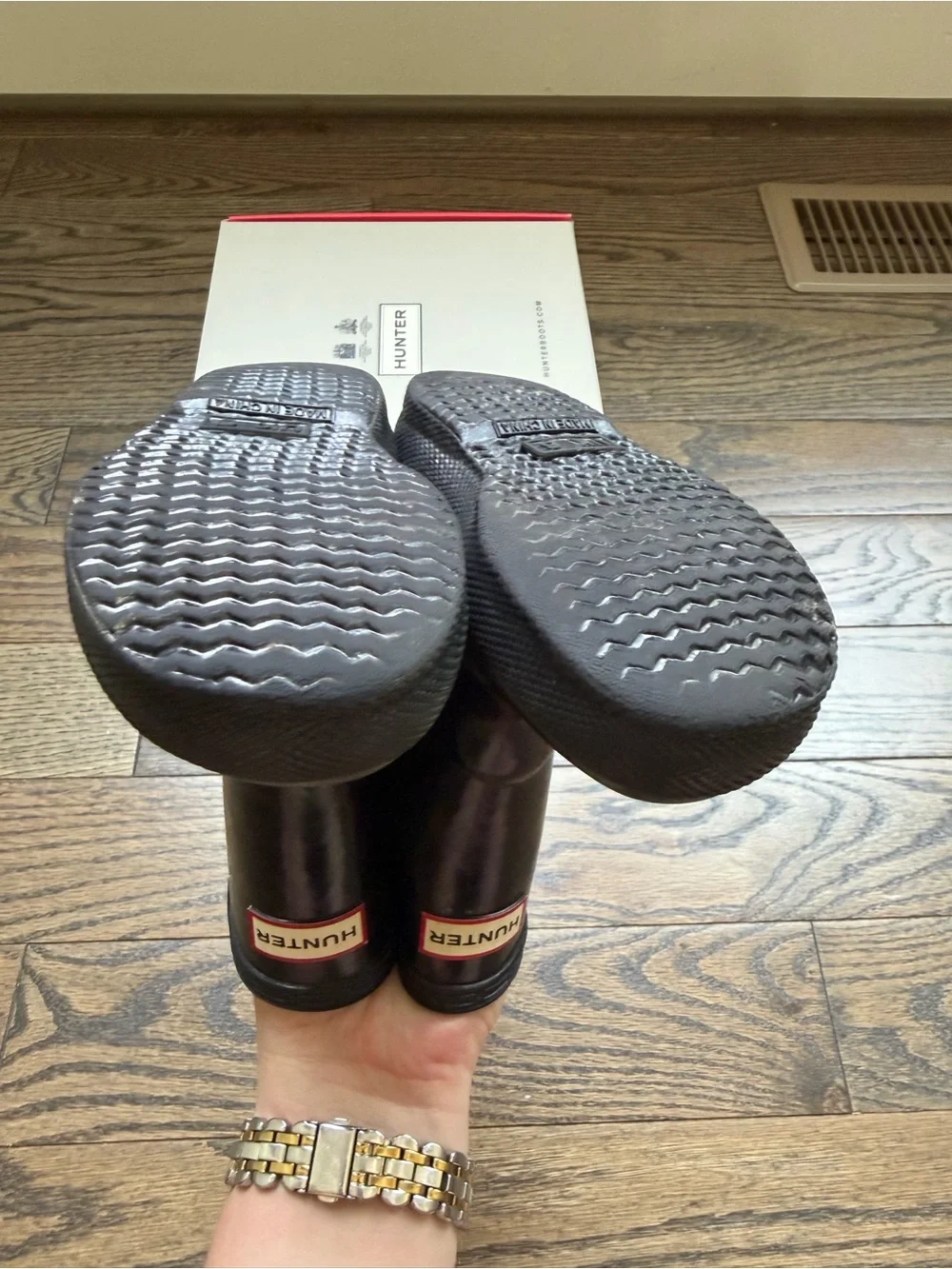 Hunter First Gloss Rain Boots | Black | Toddler Size 7